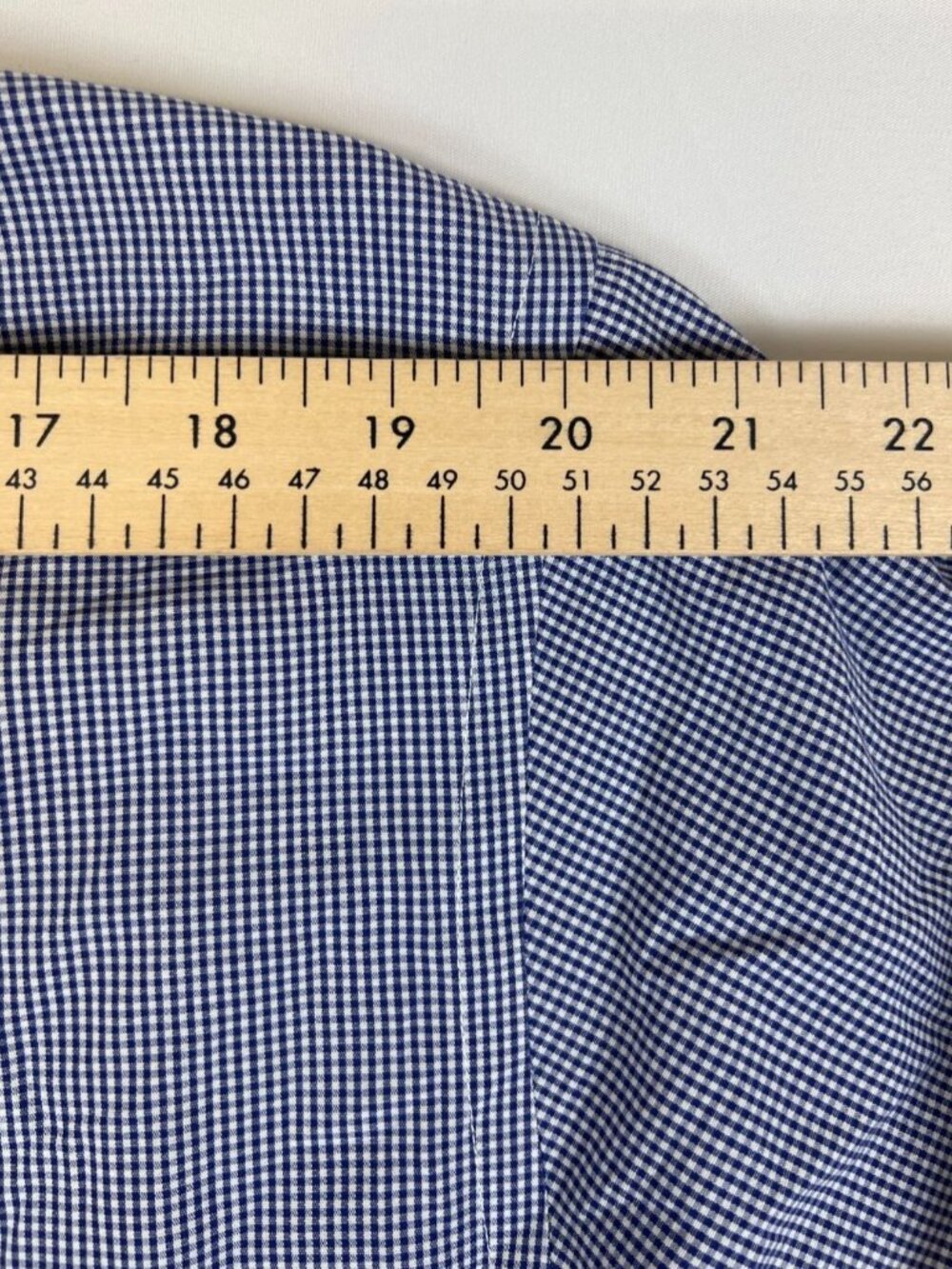 Brooks Brothers Men 17-6/7 Blue White Gingham Non-Iron Cotton Button Up Shirt - Picture 7 of 7